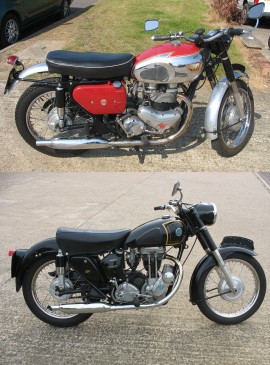 Example pictures of AJS and Matchless machines